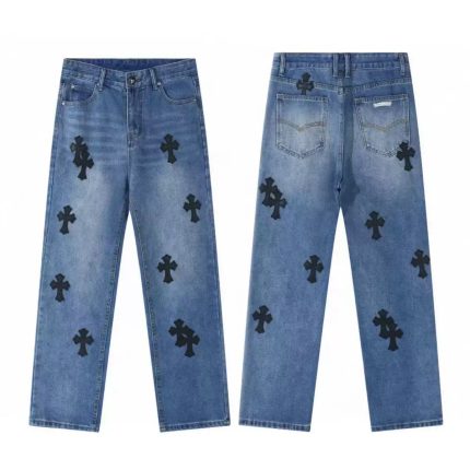 CH Cross Leather Patches Jeans