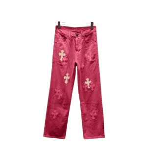 Chrome Hearts Red Denim Jeans